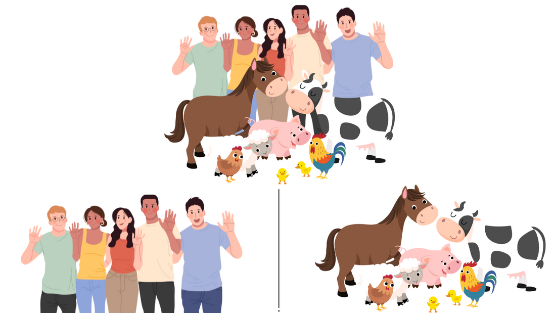 "Menschen und Tiere" oder "Menschen und andere Tiere"