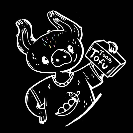 T-Shirt schwarz Unisex Oversize "Team Tofu"