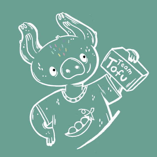 Kinder T-Shirt blaugrün "Team Tofu"